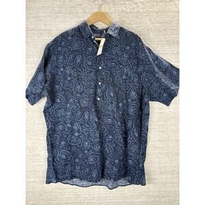 Polo Ralph Lauren Cambridge Linen Paisley Shirt Mens XXL Blue Pullover NWT